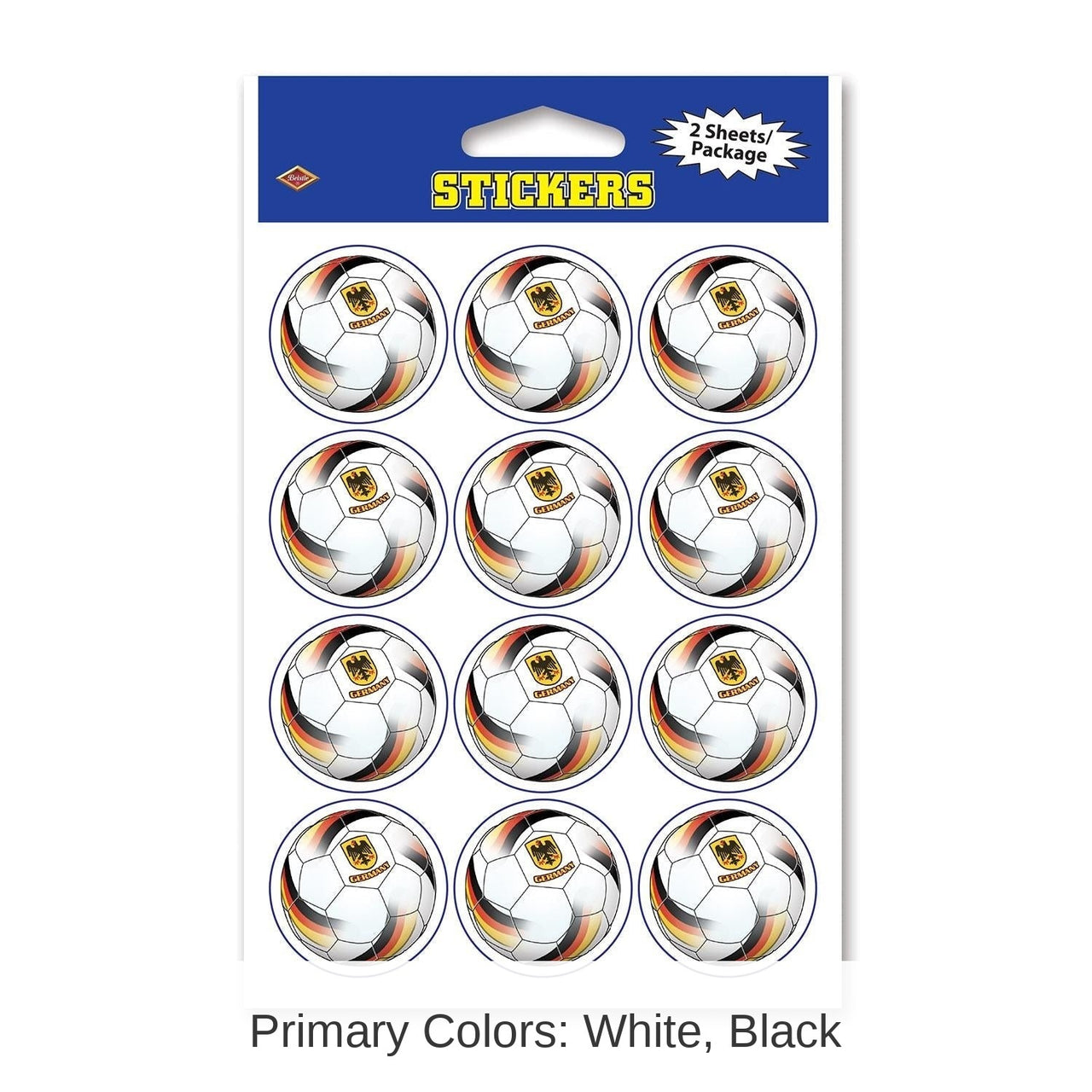 12 Pack Bulk Party Stickers - Germany 2 Sheets/Pack
