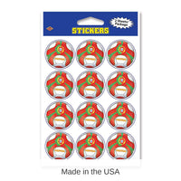 12 Pack Bulk Soccer Party Stickers - Portugal 2 Sheets/Pack