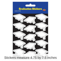 12 Packs Beistle Grad Cap Graduation Party Stickers white 4/Pack