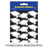 12 Packs Beistle Grad Cap Graduation Party Stickers white 4/Pack