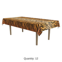 12 Pack Bulk Tiger Print Party Tablecover