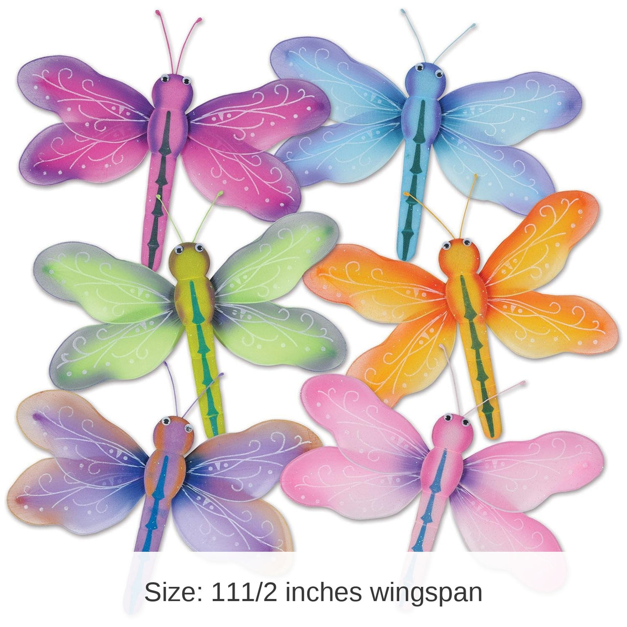12 Pack Bulk Nylon Dragonfly Party Decoratiom