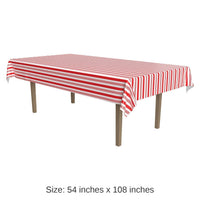 12 Pack Bulk Striped Party Tablecover - plastic