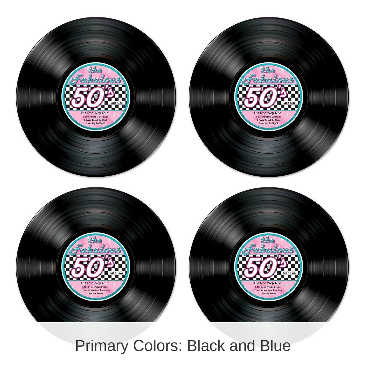 48 Pack Bulk Record Party Cutouts