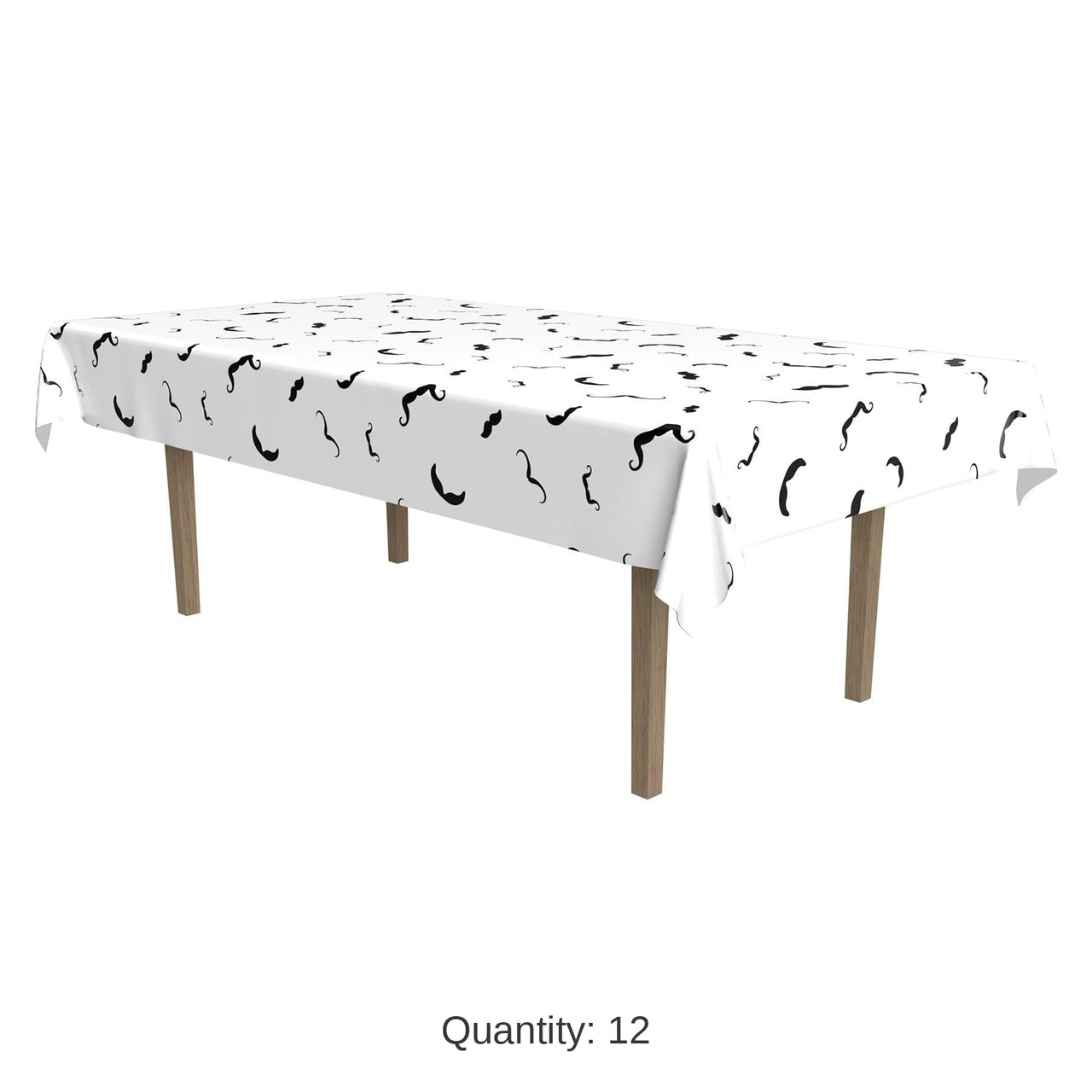 12 Pack Bulk Moustache Party Tablecover
