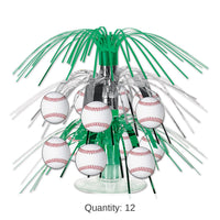 12 Pack Bulk Baseball Mini Party Cascade Centerpiece