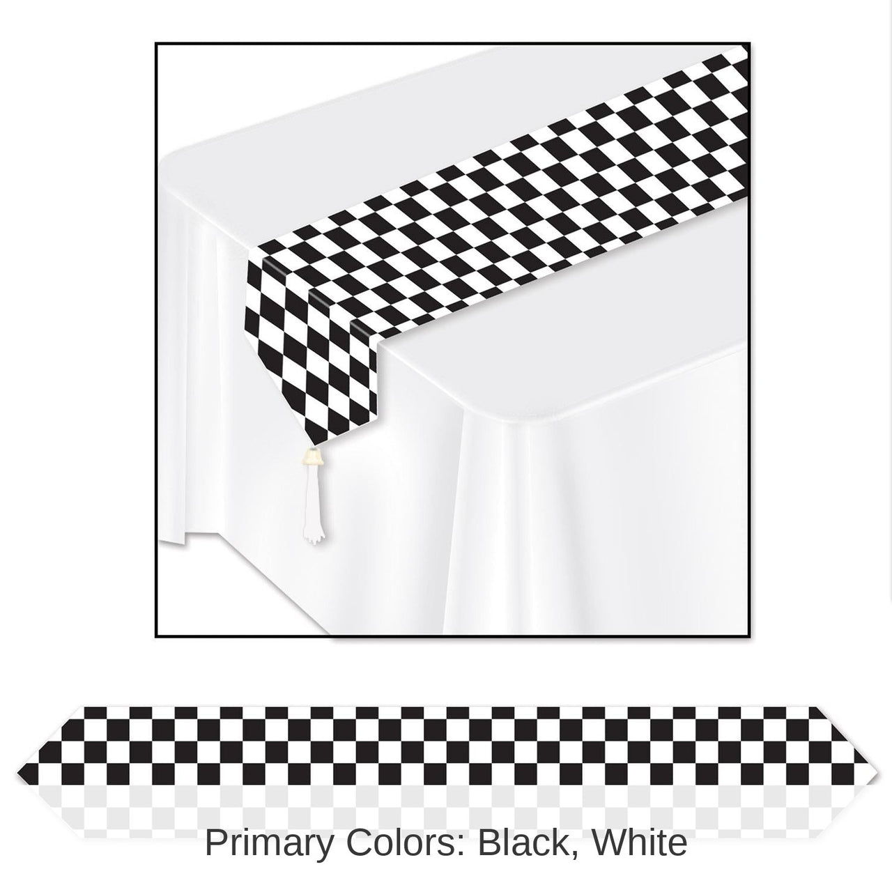 12 Pack Bulk Printed Checkered Paper Party Table Runner