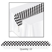 12 Pack Bulk Printed Checkered Paper Party Table Runner