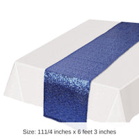 Bulk 12 Pack Bulk Blue Sequined Party Table Runner