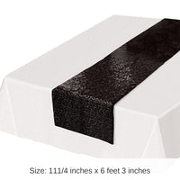 12 Pack Bulk Sequined Party Table Runner - black