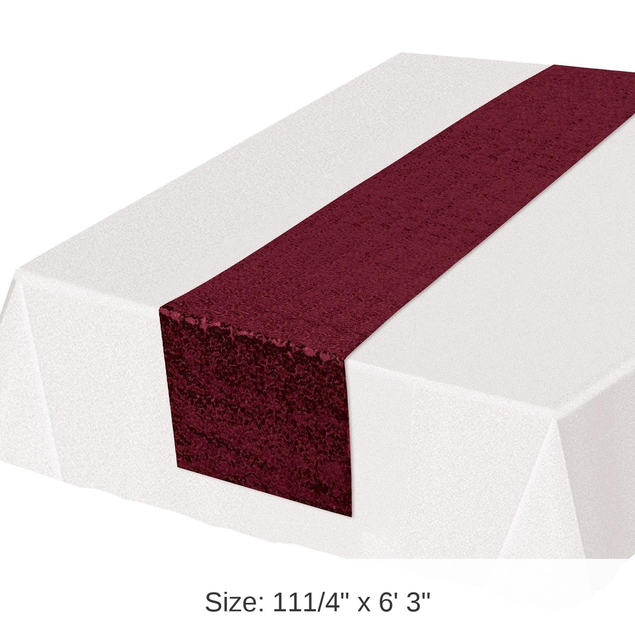 Bulk 12 Pack Bulk Burgundy Sequined Party Table Runner