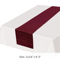 Bulk 12 Pack Bulk Burgundy Sequined Party Table Runner