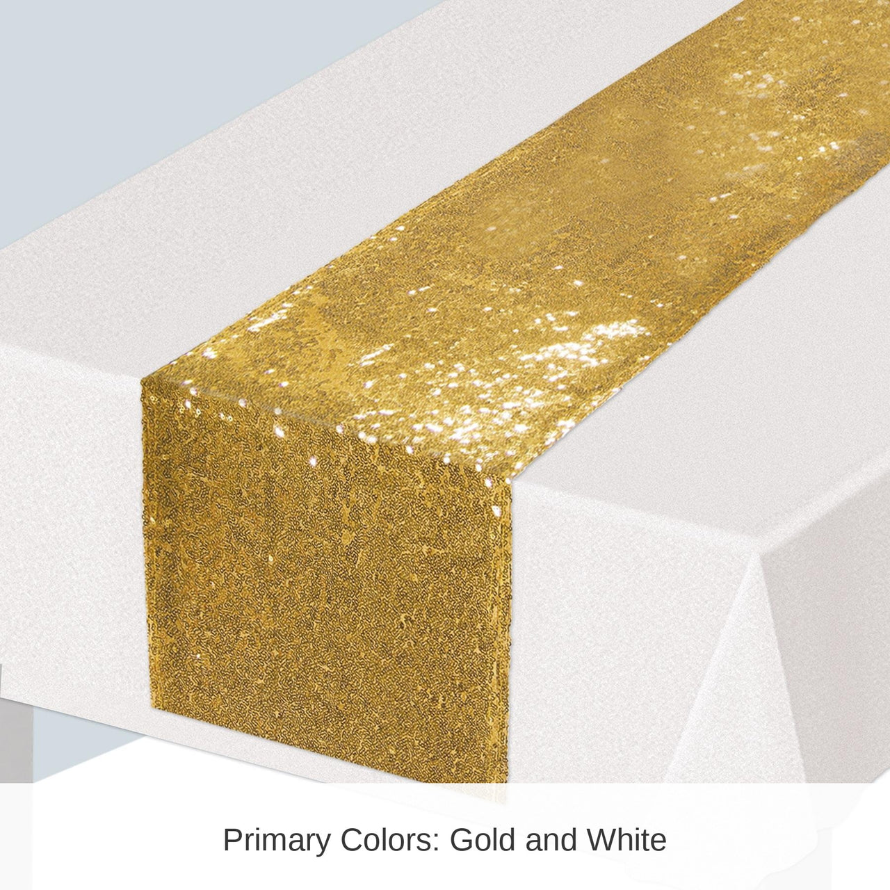 12 Pack Bulk Sequined Table Runner - gold