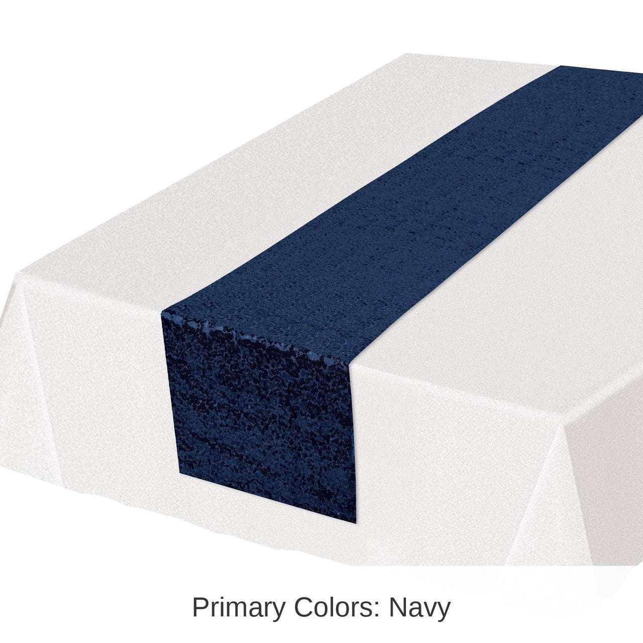 Bulk 12 Pack Bulk Navy Sequined Party Table Runner