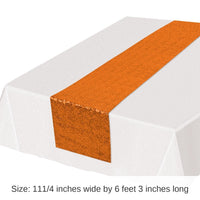 Bulk 12 Pack Bulk Orange Sequined Party Table Runner