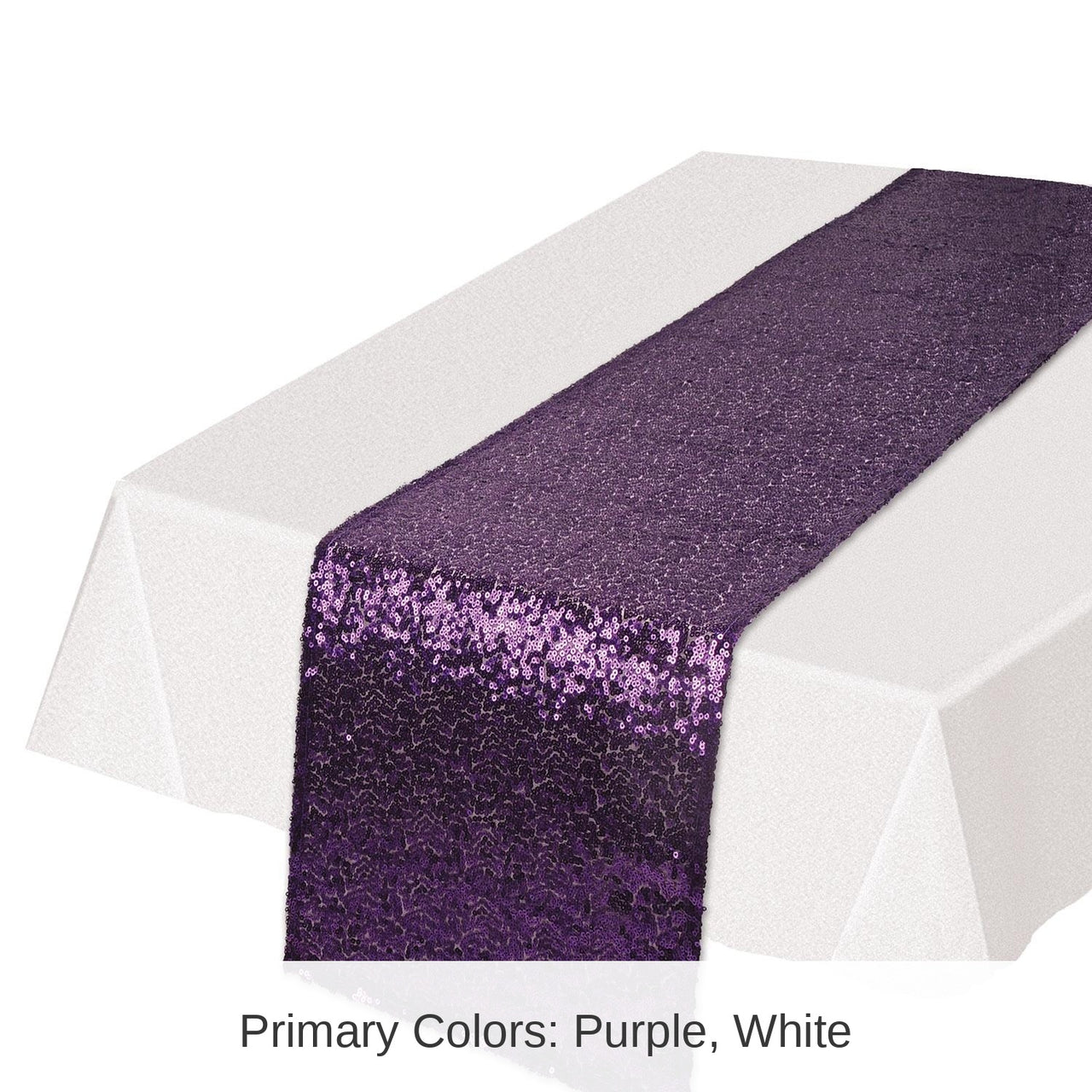 Bulk 12 Pack Bulk Purple Sequined Party Table Runner