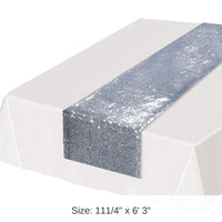 12 Pack Bulk Sequined Table Runner - silver