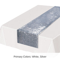 12 Pack Bulk Sequined Table Runner - silver