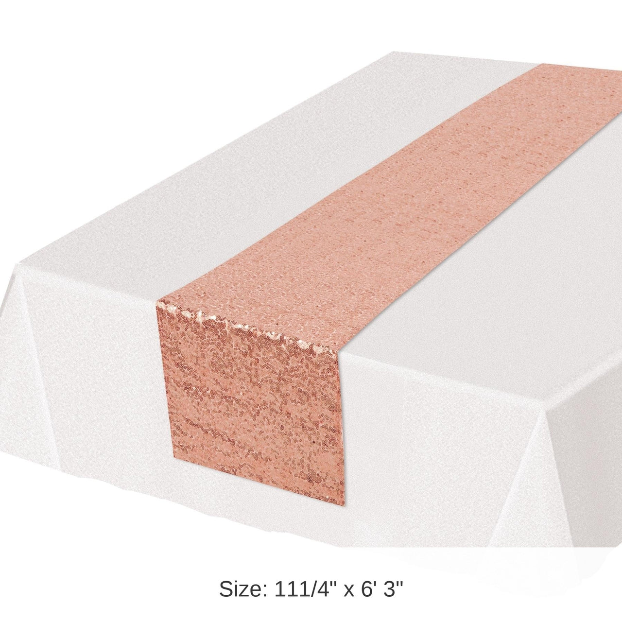12 Pack Bulk Sequined Party Table Runner - rose gold
