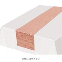 12 Pack Bulk Sequined Party Table Runner - rose gold