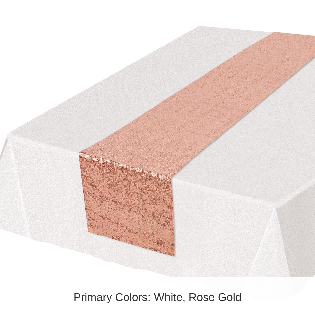 12 Pack Bulk Sequined Party Table Runner - rose gold