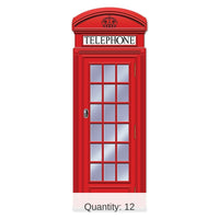 12 Pack Bulk Jointed Phone Box Wall Party Decoration