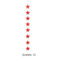 12 Piece Bulk Star Party Stringer - red