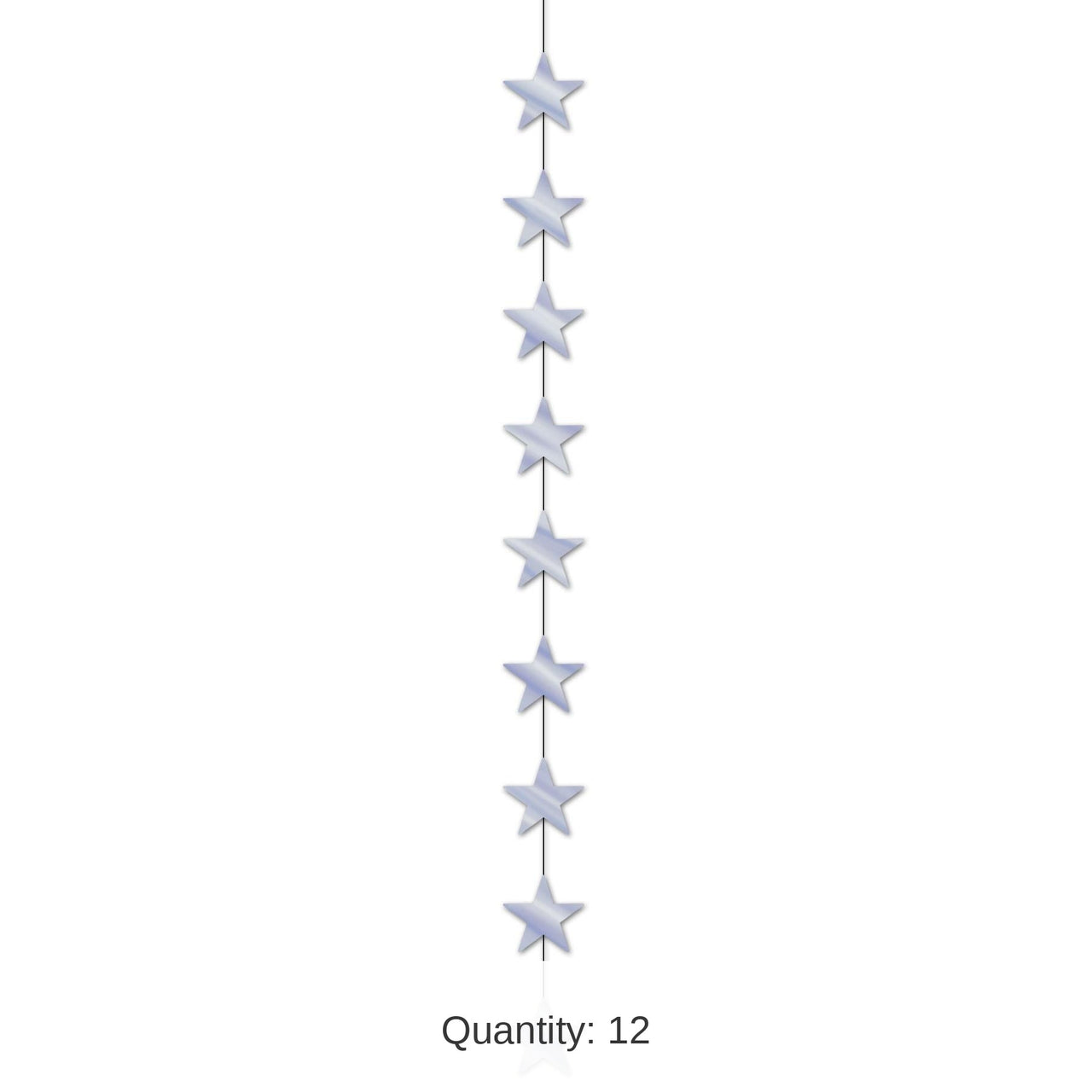 12 Piece Bulk Star Party Stringer - silver