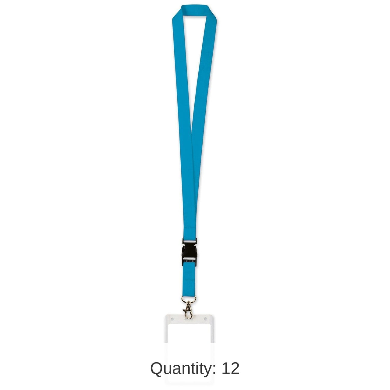 12 Pack Bulk Lanyard with Card Holder - blue