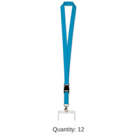 12 Pack Bulk Lanyard with Card Holder - blue