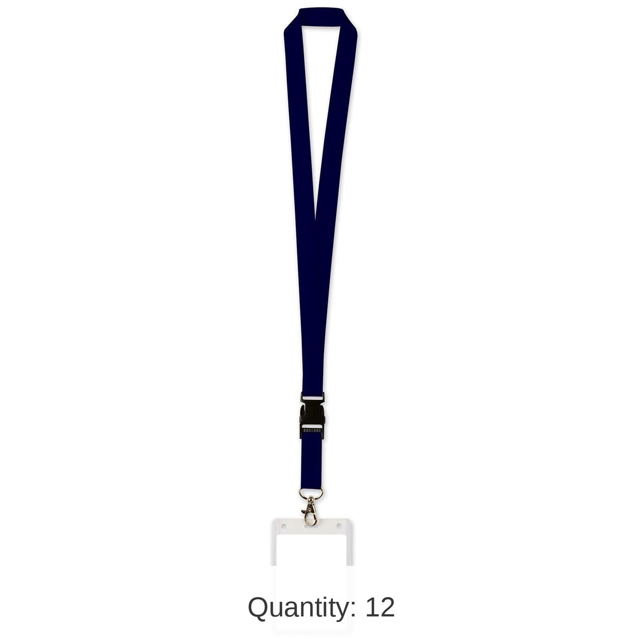 12 Pack Bulk Lanyard with Card Holder - black