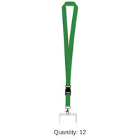 12 Pack Bulk Lanyard with Card Holder - green