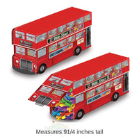 12 Pack Bulk 3-D Double Decker Bus Party Centerpiece