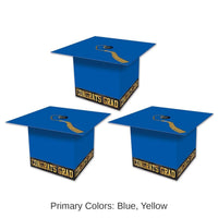 36 Pack Bulk Grad Cap Graduation Party Favor Boxes - blue