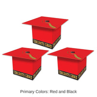 36 Pack Bulk Grad Cap Graduation Party Favor Boxes - red