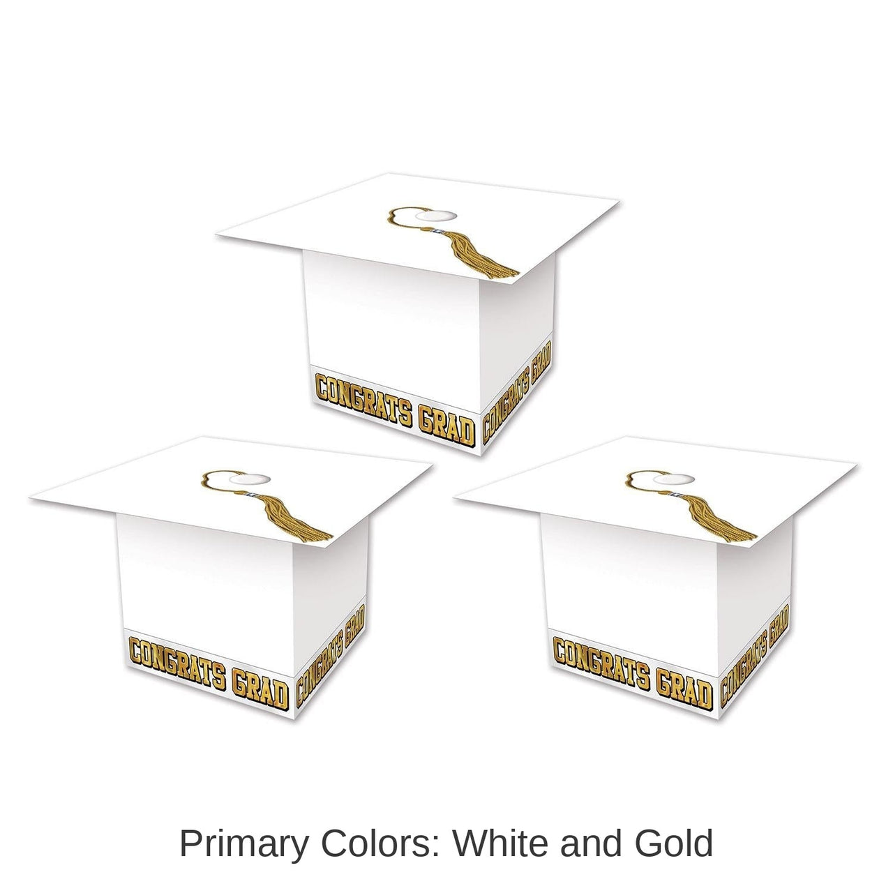 36 Pack Bulk Grad Cap Graduation Party Favor Boxes - white