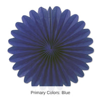 72 Piece Bulk Mini Tissue Party Fans blue