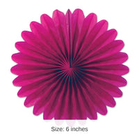 72 Piece Bulk Mini Tissue Party Fans cerise