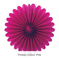 72 Piece Bulk Mini Tissue Party Fans cerise