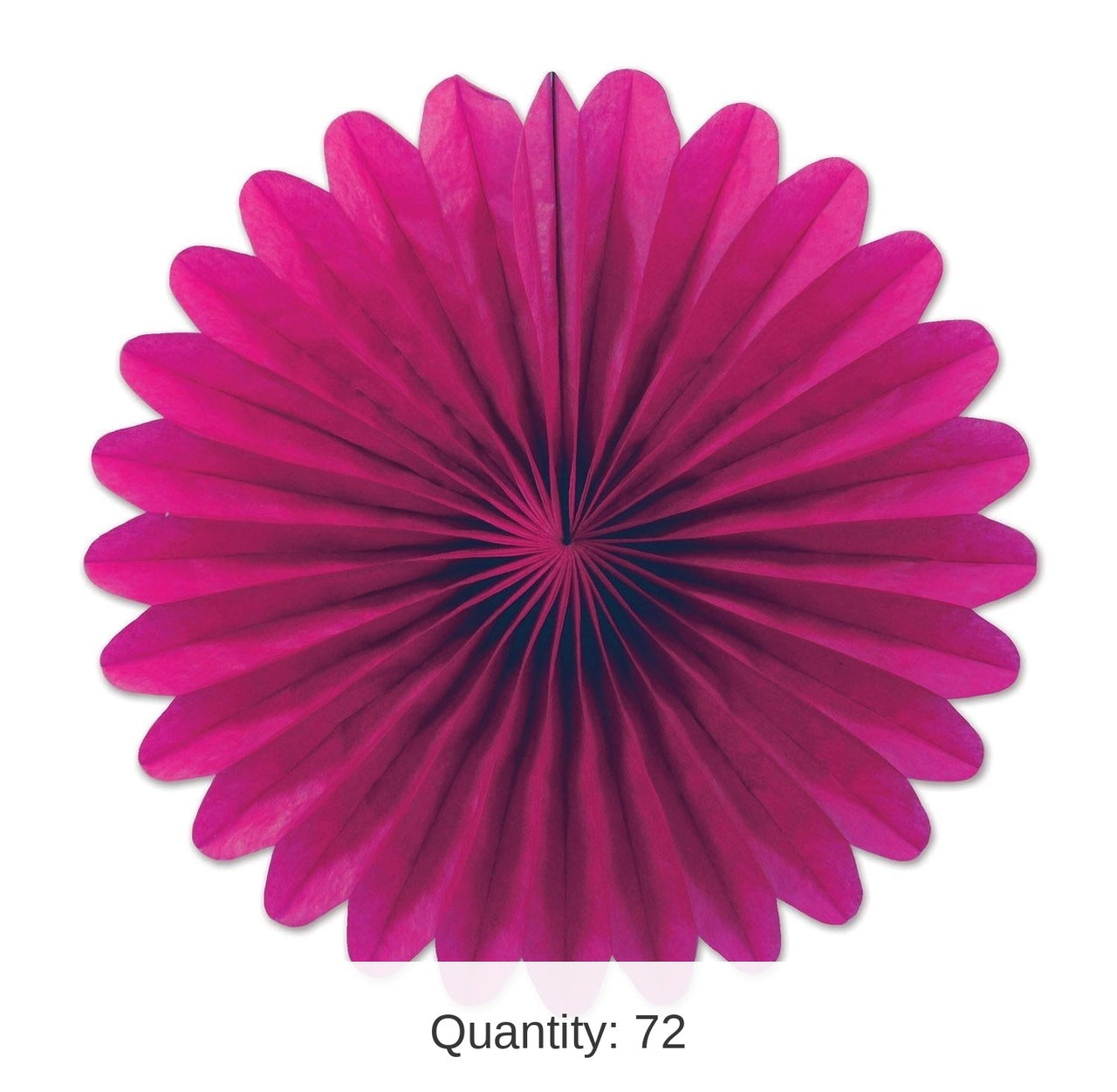 72 Piece Bulk Mini Tissue Party Fans cerise