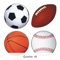 48 Pack Bulk Sports Party Cutouts