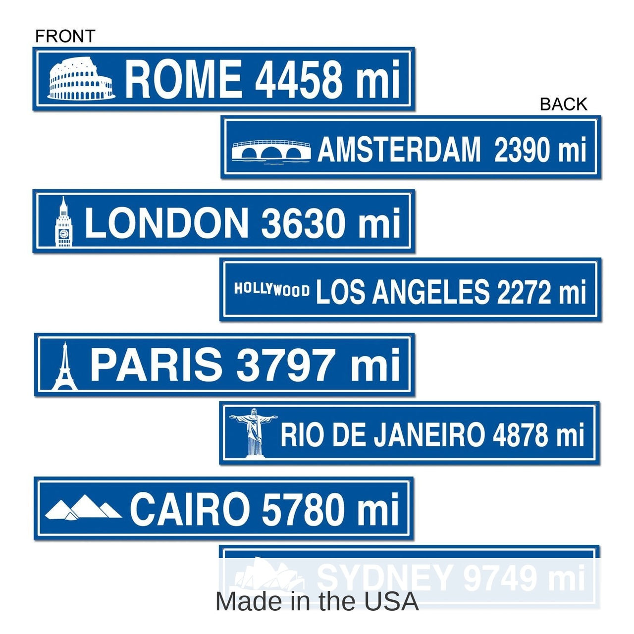48 Pack Bulk Travel Street Sign Party Cutouts
