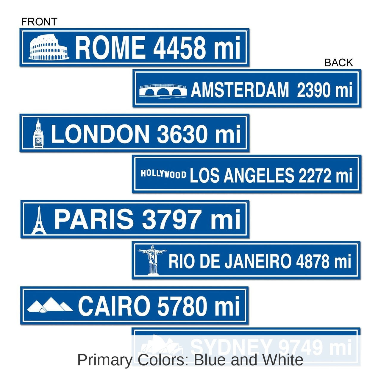 48 Pack Bulk Travel Street Sign Party Cutouts