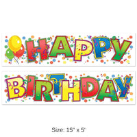 24 Pack Bulk Happy Birthday Party Banner