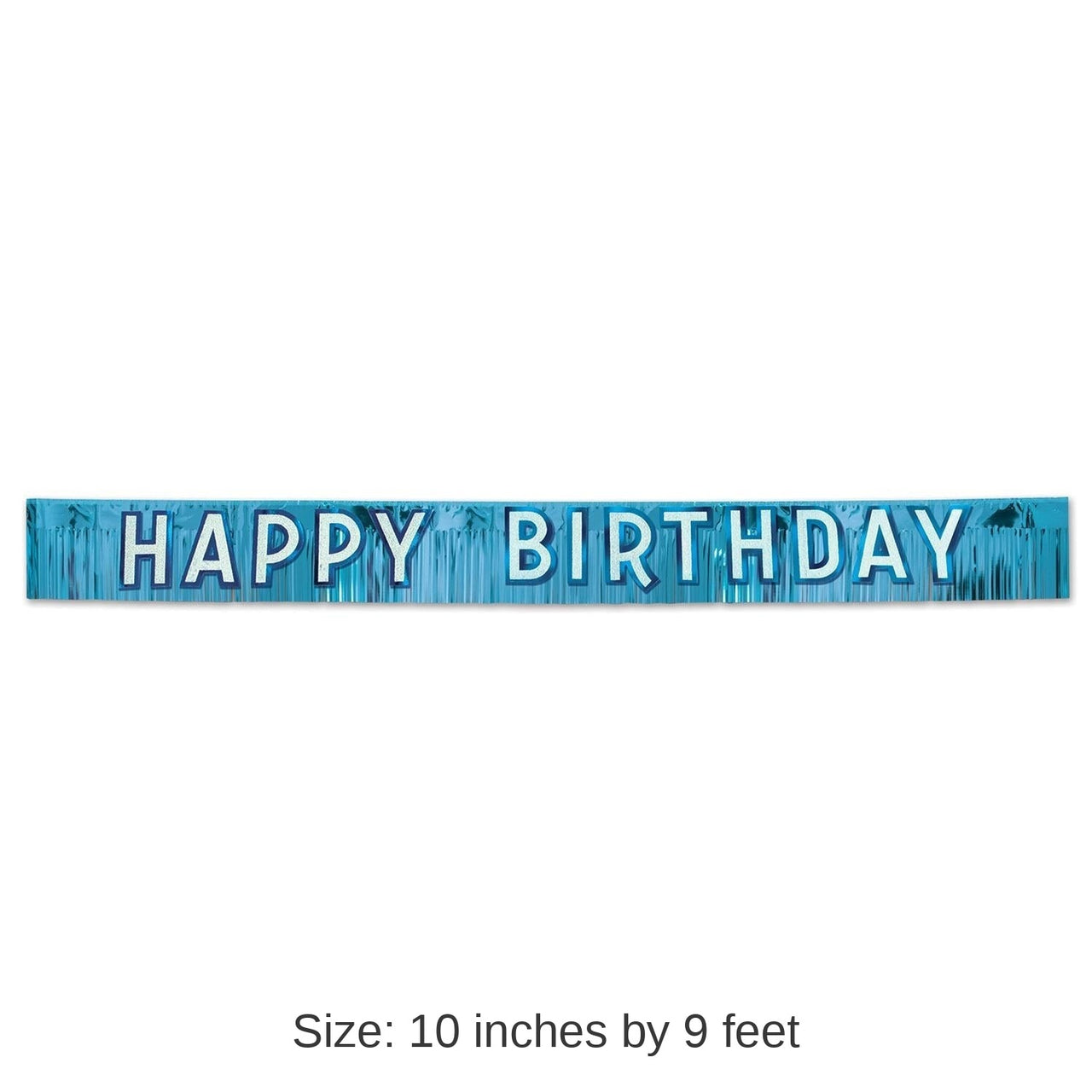 6 Pack Bulk Metallic Happy Birthday Party Banner - blue with silver