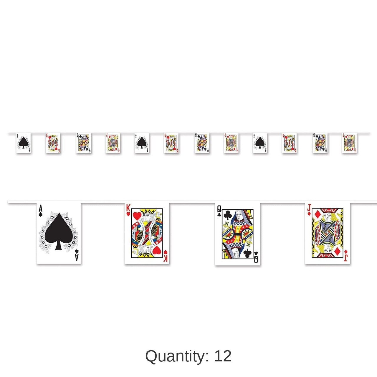 12 Pack Bulk Playing Card Pennant Party Banner