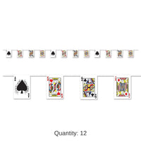 12 Pack Bulk Playing Card Pennant Party Banner