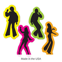 48 Piece Bulk Retro 70's Party Silhouettes