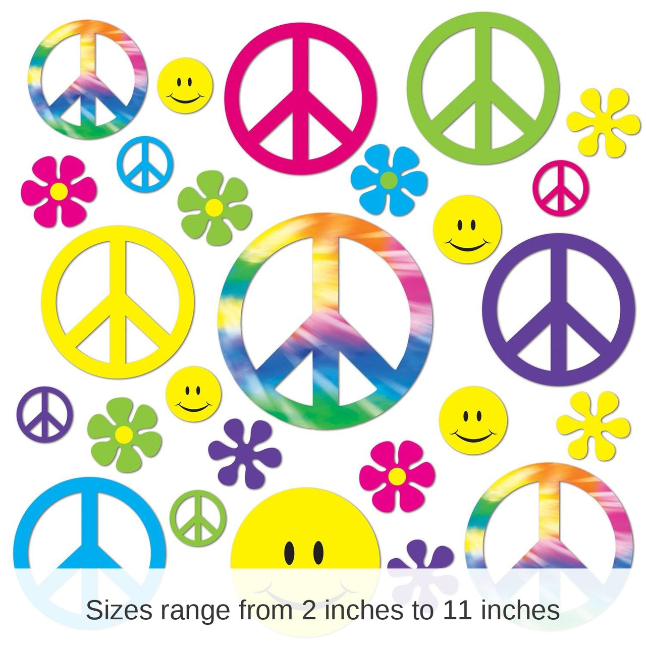 504 Piece Bulk Retro 60's Party Cutouts