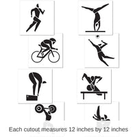 48 Pack Bulk Summer Sports Party Cutouts
